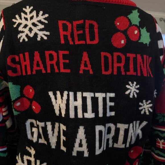 Tipsy Elves Drinking Game Ugly Christmas Sweater, Men's Size Medium - Picture 6 of 10